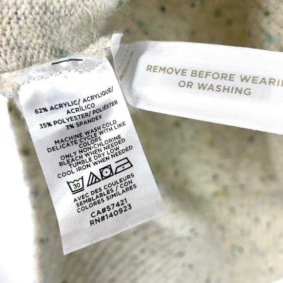 LOFT Pullover Mock Neck Sweater Womens Size Medium Cream Speckled Knit - Picture 6 of 6